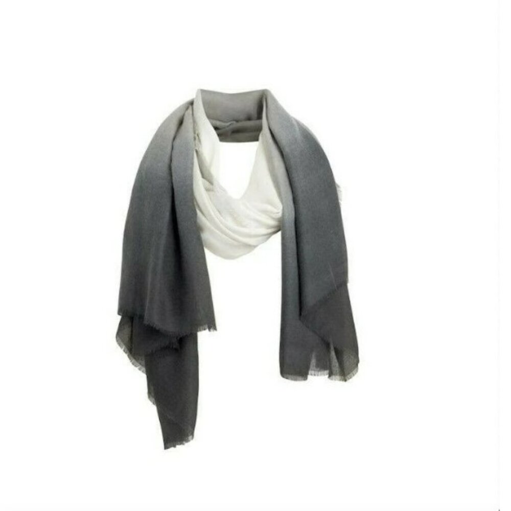 Carly Cushnie Grey Horizon Ombre Print Scarf - Curateur Box of Style - NEW
